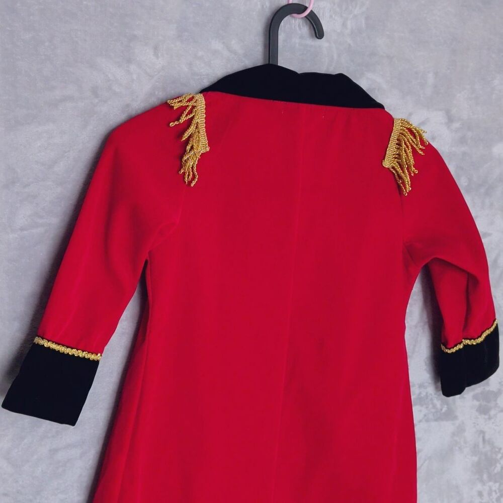 TRISH SCULLY Red Velvet Ringmaster Jacket Boys Size 3Y Halloween Dress Up Fringe - Picture 4 of 9